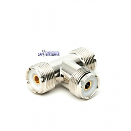 UHF-T-Adapter-1x UHF-Stecker auf 2x UHF-Kupplung